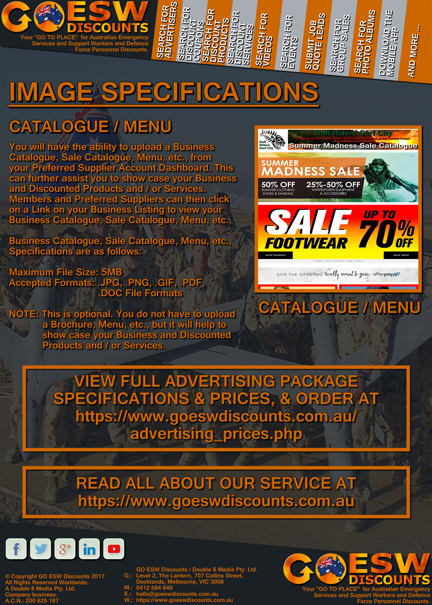 Double 8 Media Pty. Ltd. GO ESW Discounts Advertisers Media Kit Image 14