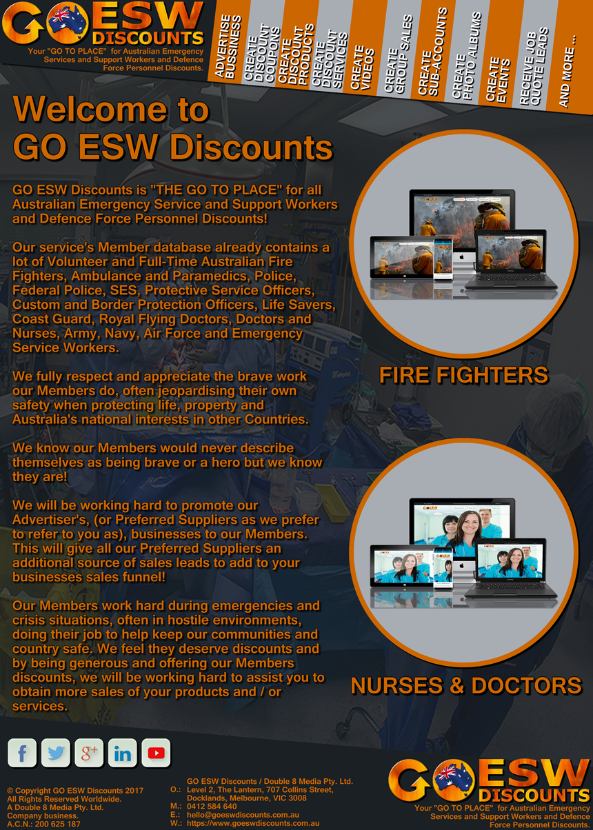 Double 8 Media Pty. Ltd. GO ESW Discounts Advertisers Media Kit Image 2