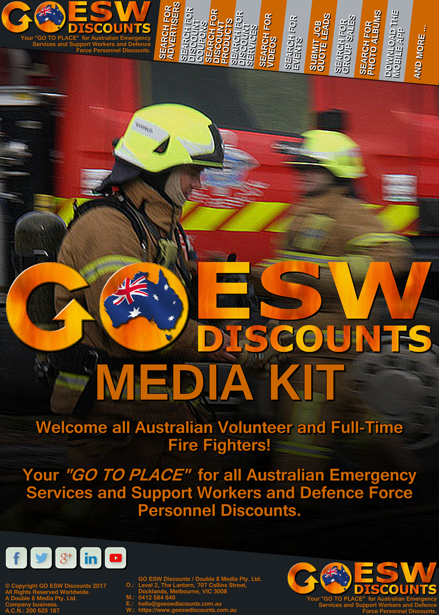 Double 8 Media Pty. Ltd. GO ESW Discounts Firefighter Members Media Kit Image 1
