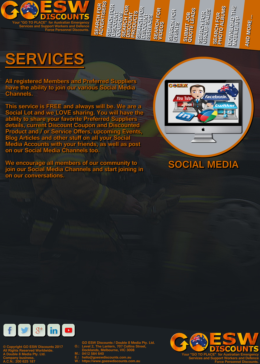 Double 8 Media Pty. Ltd. GO ESW Discounts Firefighter Members Media Kit Image 9